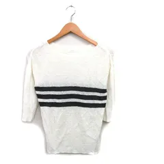 ギャルリーヴィー GALERIE VIE トゥモローランド ニット セーター 七分袖 リネン ボーダー S アイボリー 白 /KT32