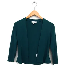 フェイズエイト Phase Eight オープン クロップド カーディガン ニット ハイゲージ 七分袖 4 緑 グリーン /NT26