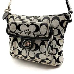 【美品】COACH y2k signature leather canvas shoulderbag シグネチャー レザーキャンバス ショルダーバッグ ターンロック