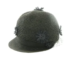 カシラ CA4LA 黒花ベールキャスケット 帽子 レース 黒 ブラック /SS ■OS