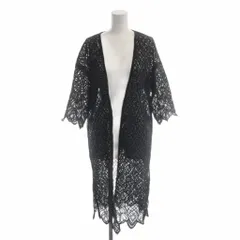 マルティニーク martinique カーディガン 黒 ブラック レース柄 ノーカラー 七分袖 /AP