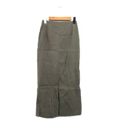 ジャーナルスタンダードレサージュ journal standard L'essage タイトスカート ロング スリット リネン シンプル 36 カーキ /KT9