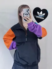 アディダス バイカラー フリース ハーフジップ