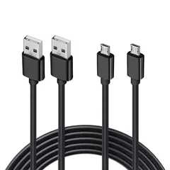 PS4 コントローラー 用 microUSB充電/データケーブル (2本, 1m) Suptopwxm Xbox One プレステ4 slim/PS4 Pro等対応 マイクロusb 急速充電 コード