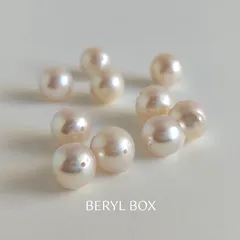 【半額SALE】8.5mm淡水バロックパール　ホワイト　両穴　12ピース