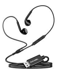 DuKabel 1.8M USB イヤホンマイク ステレオ ヘッドセット 両耳 音量調節 全指向性 インナーイヤータイプ マイクミュート機能 ボイスチャット テレワーク Zoom用 オンラインゲーム 在宅勤務