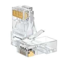 Cable Matters 100個セット LAN コネクタ RJ45 コネクタ 保存瓶付き Cat 6 RJ45プラグ 8P8C UTPケーブル より対線と単線ケーブル対応