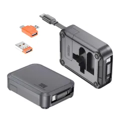 明誠 5in1 マルチ充電ケーブル 巻き取り 1m PD100W USB Type C to Type C ケーブル 3種類変換アダプタ(Type A+Micro-B) 高速データ転送 タイプC 急速充電コード 自由式 iPhone 16e 16 1 ...