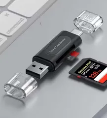SDカードリーダー USB-C/A SD TF 2in1 マイクロSDカードリーダー Type-C、USB 高速転送 OTG対応 スマホ タブレット PC 適用 microSD SDXC SDHC MMC RS-MMC対応