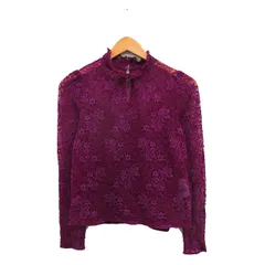 リリーブラウン Lily Brown 総レース シャツ ブラウス 長袖 キャミソール 花柄 F パープル 紫 /KT1