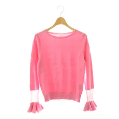 ランバンオンブルー LANVIN en Bleu 袖フリル ニット セーター 38 ピンク /AQ ■OS