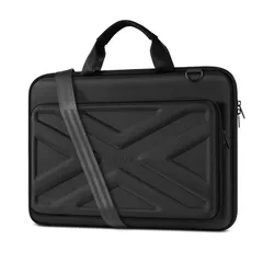 MOSISO ハードPCケース 男性用 女性用、17インチ、対応機種 MacBook/HP/Dell/Lenovo/Asus、17.3 インチ ラップトップバッグ、フロントポケット＆ショルダーストラップ＆トロリーベルト付き(ブラック)