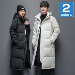 送料無料 ダウンコート メンズ レディース フード付き ロングダウンコート 男女兼用 ダウンジャケット 撥水 保温 防寒 厚手 ジャケット カジュアル キルティング 軽め 冬服【】