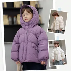 送料無料 ダウンコート 子供服 女の子 ダウンジャケット ショット丈 フード付き 通学 キッズ服 防寒 秋冬 ジュニア アウター 冬 通園 キッズジャケット お出かけ