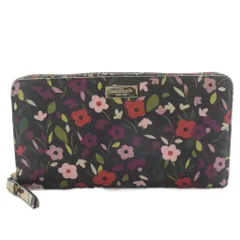 ケイトスペード KATE SPADE フローラル柄ジップアラウンドウォレット 長財布 ブラック /YO13