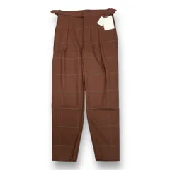 参考上代36300円 未使用 CULLNI 22AW Window pane Check 1-Tuck Tapered Gurkha Pants ウィンドウパンペーンチェック1タックテーパードグルカパンツ スラックス クルニ 22-AW-007 ブラウン 1のサムネイル