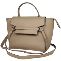 セリーヌ CELINE マイクロ ベルトバッグ 2WAY ショルダーバッグ ハンドバッグ レザー ベージュ レディース 【中古】