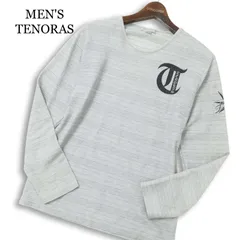 MEN'S TENORAS メンズティノラス 通年 ロゴプリント★ ボーダー 長袖 カットソー ロンTシャツ Sz.L メンズ 灰 グレー 日本製のサムネイル