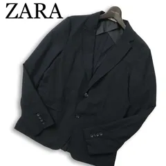 ZARA ザラ マン 現行タグ★ 春夏 シアサッカー テーラード ジャケット ブレザー Sz.M メンズ 黒