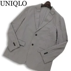 24SS★ UNIQLO ユニクロ 春夏 感動ジャケット 千鳥柄 アンコン テーラード ジャケット Sz.XL　メンズ グレー 大きいサイズ