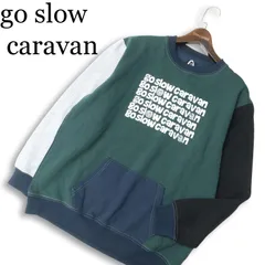 【新品 未使用】 go slow caravan ゴースローキャラバン 裏起毛★ ロゴ 切替 スウェット トレーナー Sz.4 メンズのサムネイル