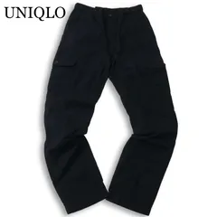 【未使用】UNIQLO ユニクロ 通年★ ライトコットン ストレッチ イージー カーゴ パンツ Sz.S メンズ 紺 ネイビー