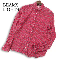 BEAMS LIGHTS ビームス ライツ Mistral 麻 リネン100%★ 花柄 フラワー 総柄 長袖 ボタンダウン シャツ Sz.M メンズのサムネイル