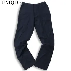 未使用★ UNIQLO ユニクロ 春夏★ 麻 リネン コットン ストレッチ イージー テーパード パンツ Sz.S メンズ 紺 ネイビー