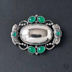 フムフム様 ジョージジェンセン 希少 ブローチ 173 琥珀 Silver 925