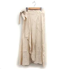 ファモン FEMMENT ラップスカート フレア マキシ リネン リボン 透け感 2 ベージュ /NT16