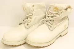 【中古】 Timberland メンズブーツ US8.5 ロールトップ ブーツ Timberland US8.5 白 ホワイト