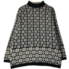 古着 90年代 ギャップ GAP オールドギャップ 総柄 スノー柄 雪柄 ハイネック コットンニットセーター メンズL相当 ヴィンテージ/eaa615165