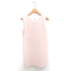 エムプルミエ M-Premier ワンピース ひざ丈 Vネック プルオーバー ノースリーブ 36 ピンク /TT