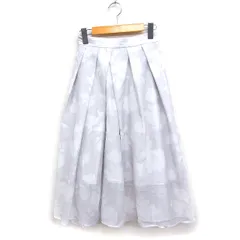 トランテアン ソン ドゥ モード 31 Sons de mode 花柄 タック フレアスカート ロング ミモレ丈 36 ライトグレー /FT19