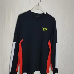 M DIESEL ブラック バイカラー 長袖Tシャツ