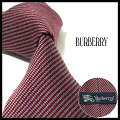 バーバリー  ネクタイ  バーバリー  シルバー×レッド  銀 赤  ストライプ柄  ホースロゴ  ハンドメイド  シルク  ビジネス  結婚式  BURBERRY