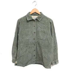 エルエルビーン L.L.BEAN コーデュロイ シャツ 長袖 無地 チェック コットン 綿 XS グリーン 緑 /FT31