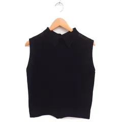 プラステ PLST ニット メッシュ ベスト プルオーバー ステンカラー M 黒 ブラック /TT