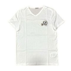 人気☆ モンクレール ホワイト Tシャツ S ワッペン ダブルロゴ 4S22 