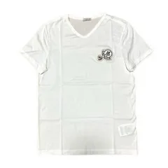 MONCLER ホワイト Tシャツ　ロゴワッペン　ダブルロゴ　S