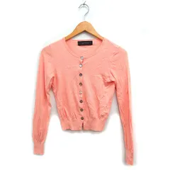 ジュエルチェンジズ Jewel Changes アローズ ニット カーディガン クルーネック 無地 コットン 綿 コーラルピンク /FT9