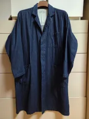 無印良品 無地 デニム ショップコート L-XL