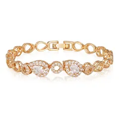 プレゼント かわいい 誕生日 キラキラ 白鳥 派手 ジュエリー CZダイヤモンド クリスタル アクセサリー 女性 バングル 腕輪 18Kゴールドメッキ ブレスレット ブレスレット 人気 レディース