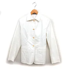 ダナキャランニューヨーク DKNY ステンカラー ジャケット コットン 綿 シングル 無地 6 オフホワイト /NT17