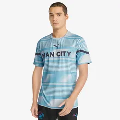 【送料無料・匿名配送】PUMA プーマ マンチェスター・シティ 21/22 プレマッチ シャツ グレー 練習用 Tシャツ トレーニングウェア 新品 正規品