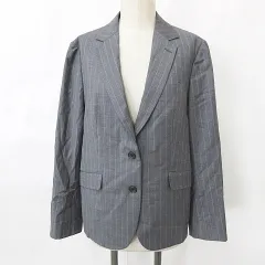 カシヤマ KASHIYAMA ジャケット オーダーメイド テーラード シングル 2B ストライプ ベンツ 背抜き グレー G11 サンプル品