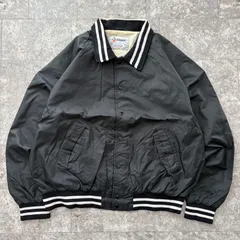 90s スタジャン ブラック XXL ビッグサイズ ナイロンジャケット ラインリブ ストリート オーバーサイズ