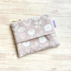 ハンドメイド ポケットティッシュポーチ 北欧 花柄 くすみカラー