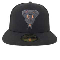 ニューエラ NEW ERA 別注 THE CAP WASTElAND PHARAOH 59FIFTY 5950 ARIDIA BLACK × NEON ORANGE MLB ベースボール チーム ロゴ 刺繍 6パネル キャップ メンズ  7 1/2