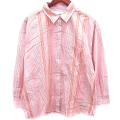 ニコアンド Niko and.. シャツ 長袖 ストライプ M ピンク /RT